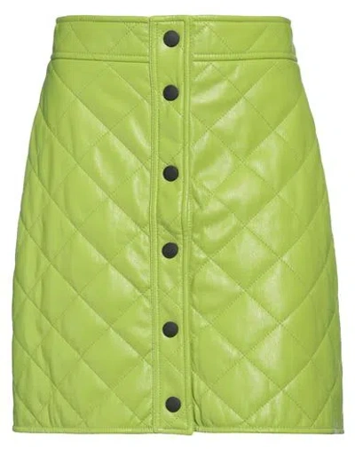 Msgm Woman Mini Skirt Light Green Size 2 Polyester, Polyurethane