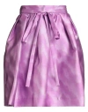 Msgm Woman Mini Skirt Mauve Size 10 Polyester In Purple