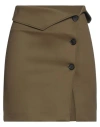 Msgm Woman Mini Skirt Military Green Size 4 Polyamide, Elastane In Green