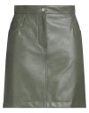 Msgm Woman Mini Skirt Military Green Size 4 Polyester, Elastane In Green
