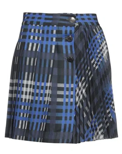 Msgm Woman Mini Skirt Navy Blue Size 6 Polyester