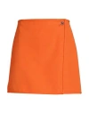Msgm Woman Mini Skirt Orange Size 4 Polyester, Elastane In Orange