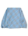 Msgm Blue Check Miniskirt In 84 Light Blue