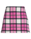 Msgm Woman Mini Skirt Pink Size 10 Wool, Polyamide
