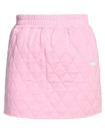 Msgm Woman Mini Skirt Pink Size S Cotton