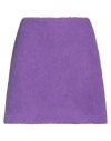 Msgm Woman Mini Skirt Purple Size 8 Virgin Wool, Polyamide, Alpaca Wool