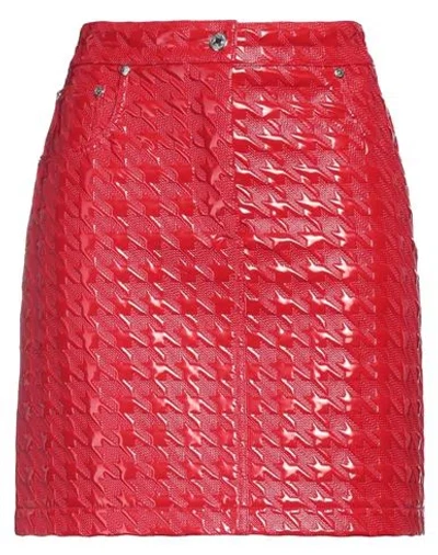 Msgm Woman Mini Skirt Red Size 8 Polyester, Elastane, Polyurethane