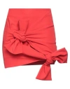 Msgm Woman Mini Skirt Tomato Red Size 4 Polyester, Elastane In Tomato Red