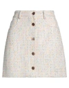 Msgm Bouclé Mini Skirt In White