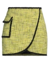 Msgm Cotton Wrap Mini Skirt In Yellow