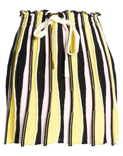 Msgm Woman Mini Skirt Yellow Size S Cotton, Viscose