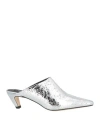 Msgm Woman Mules & Clogs Silver Size 8 Leather In Silver
