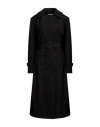 MSGM MSGM WOMAN OVERCOAT & TRENCH COAT BLACK SIZE 2 COTTON, POLYESTER