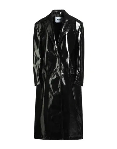 MSGM MSGM WOMAN OVERCOAT & TRENCH COAT BLACK SIZE 8 POLYESTER