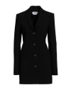 Msgm Woman Overcoat & Trench Coat Black Size 6 Polyester, Viscose, Elastane In Black