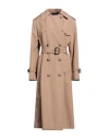 MSGM MSGM WOMAN OVERCOAT & TRENCH COAT CAMEL SIZE 2 COTTON, POLYESTER