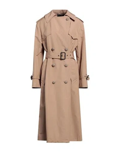 Msgm Woman Overcoat & Trench Coat Camel Size 2 Cotton, Polyester In Beige