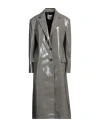 Msgm Woman Overcoat & Trench Coat Lead Size 4 Polyester In Gray