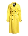 Msgm Woman Overcoat & Trench Coat Yellow Size 8 Polyester, Elastane, Polyurethane In Yellow