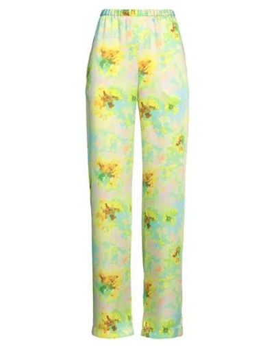 Msgm Woman Pants Acid Green Size 4 Polyester