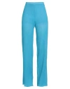Msgm Woman Pants Azure Size 8 Polyester, Elastane In Blue