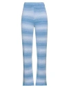 Msgm Woman Pants Azure Size Xl Cotton, Polyamide In Blue
