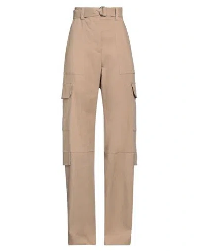 Msgm Woman Pants Beige Size 6 Viscose, Polyester