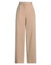 Msgm Woman Pants Beige Size 8 Virgin Wool, Elastane In Neutral