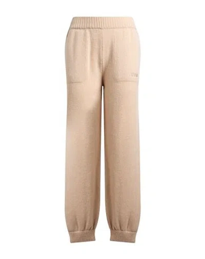 Msgm Woman Pants Beige Size L Wool, Cashmere In Brown