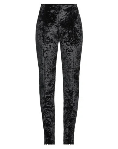 Msgm Woman Pants Black Size 4 Polyester, Elastane