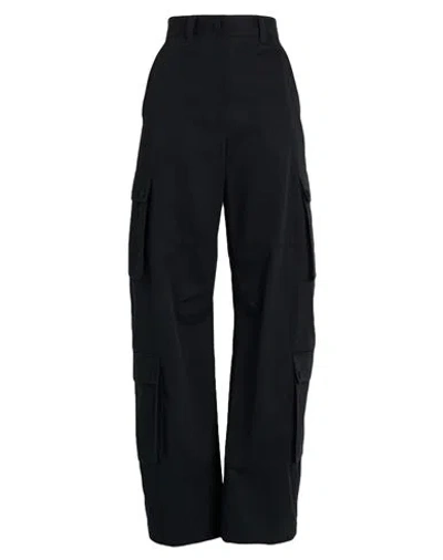 Msgm Woman Pants Black Size 6 Cotton In Blue