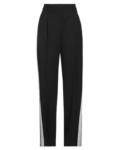 Msgm Woman Pants Black Size 6 Virgin Wool, Elastane