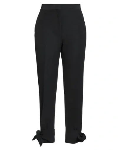 Msgm Woman Pants Black Size 8 Polyester, Elastane