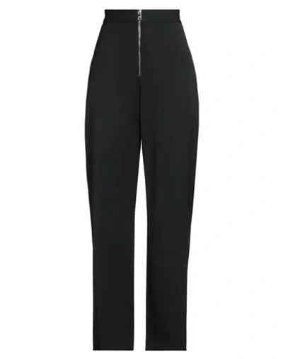 MSGM MSGM WOMAN PANTS BLACK SIZE 8 POLYESTER, VIRGIN WOOL, ELASTANE