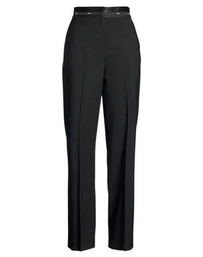 Msgm Woman Pants Black Size 8 Virgin Wool, Elastane