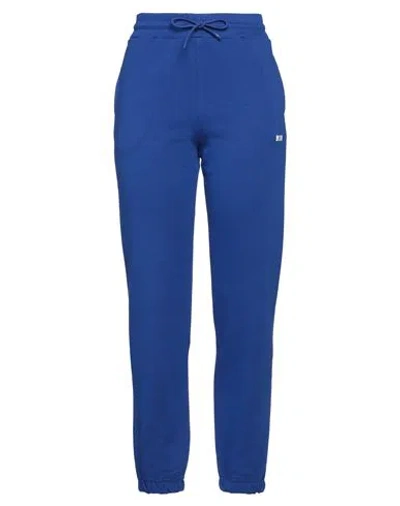 Msgm Woman Pants Bright Blue Size S Cotton