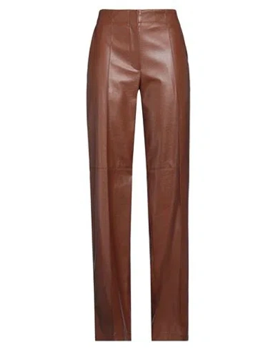 Msgm Woman Pants Brown Size 2 Polyester, Elastane