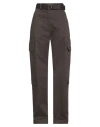 Msgm Woman Pants Brown Size 8 Cotton, Elastane In Brown