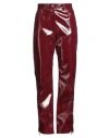 Msgm Woman Pants Burgundy Size 6 Polyester, Polyurethane