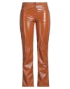 Msgm Woman Pants Camel Size 10 Polyester In Beige