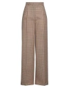 Msgm Woman Pants Camel Size 10 Wool In Beige