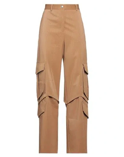 MSGM MSGM WOMAN PANTS CAMEL SIZE 6 VISCOSE