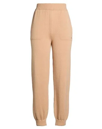 Msgm Woman Pants Camel Size L Wool, Cashmere In Brown