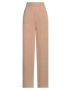 Msgm Woman Pants Camel Size S Wool, Cashmere In Beige