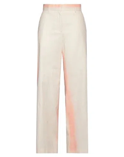Msgm Woman Pants Cream Size 8 Cotton, Elastane In White