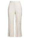 Msgm Woman Pants Cream Size 4 Acetate, Viscose In White