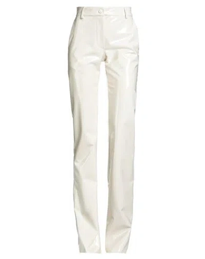 MSGM MSGM WOMAN PANTS CREAM SIZE 8 POLYURETHANE, POLYACRYLIC, ELASTANE