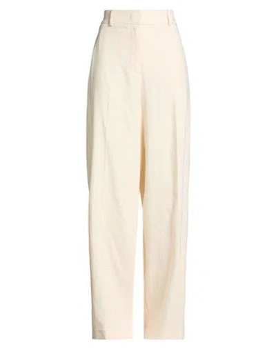Msgm Woman Pants Cream Size 8 Viscose, Polyester, Elastane In Neutral