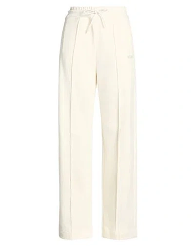 Msgm Woman Pants Cream Size S Cotton In Neutral