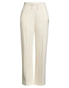 Msgm Woman Pants Cream Size Xl Cotton In White